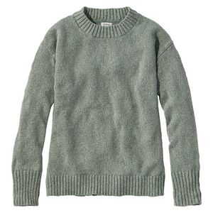 L.L. Bean Women's Cotton Ragg Crewneck Sweater in Sea Green